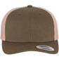 Retro Trucker Two Tone Cap - Moss Green/Khaki