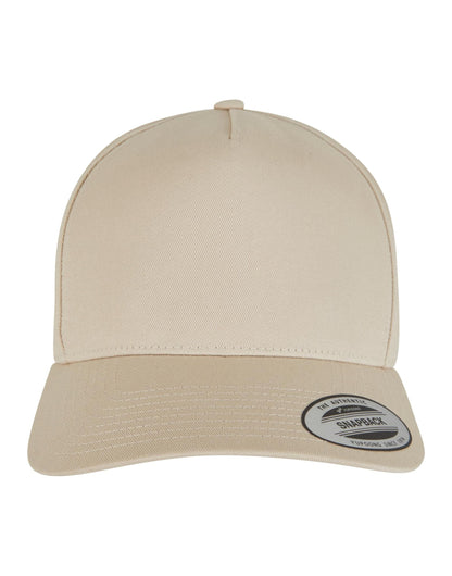5 Panel Curved Classic Snapback - Beige