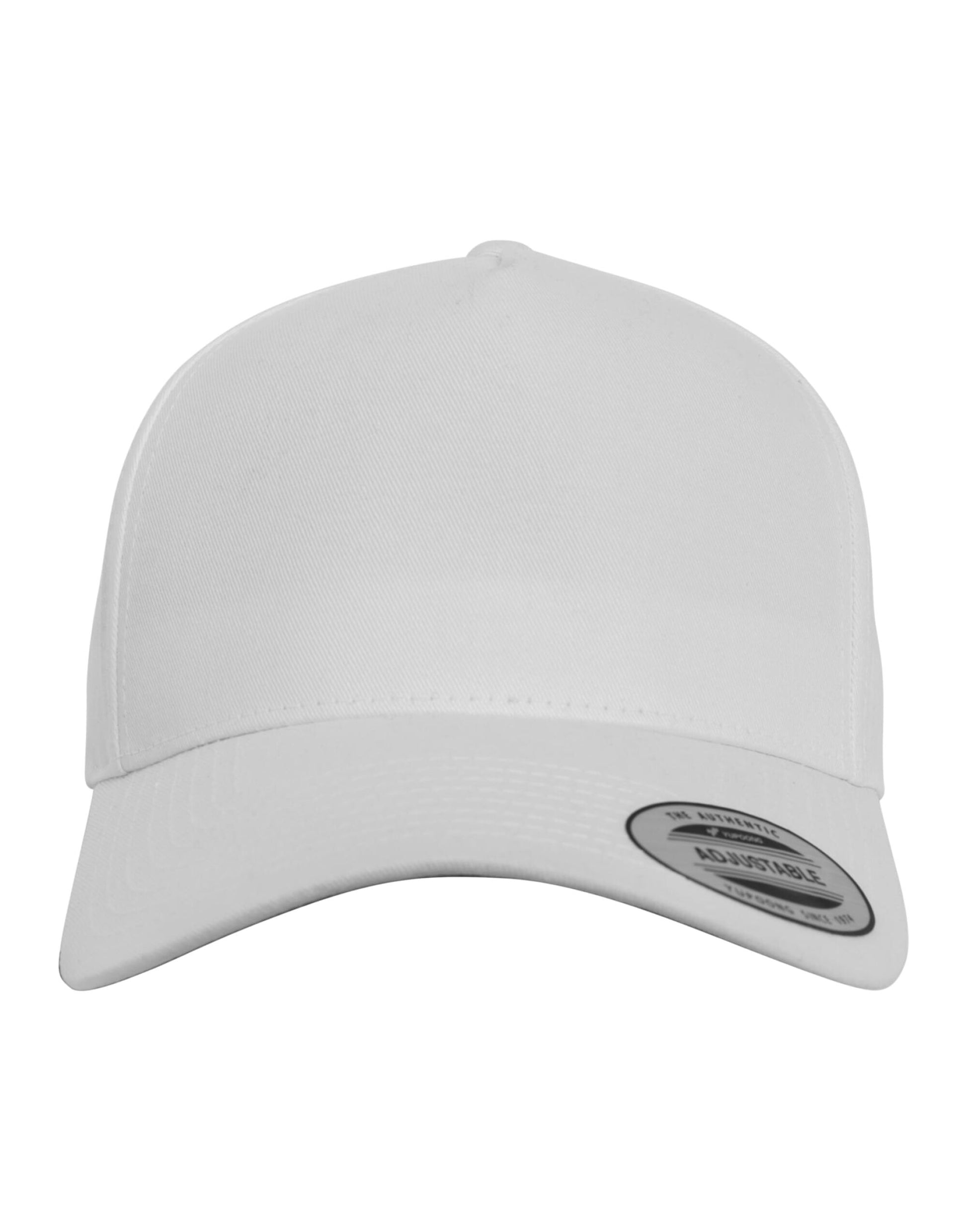 5 Panel Curved Classic Snapback - White