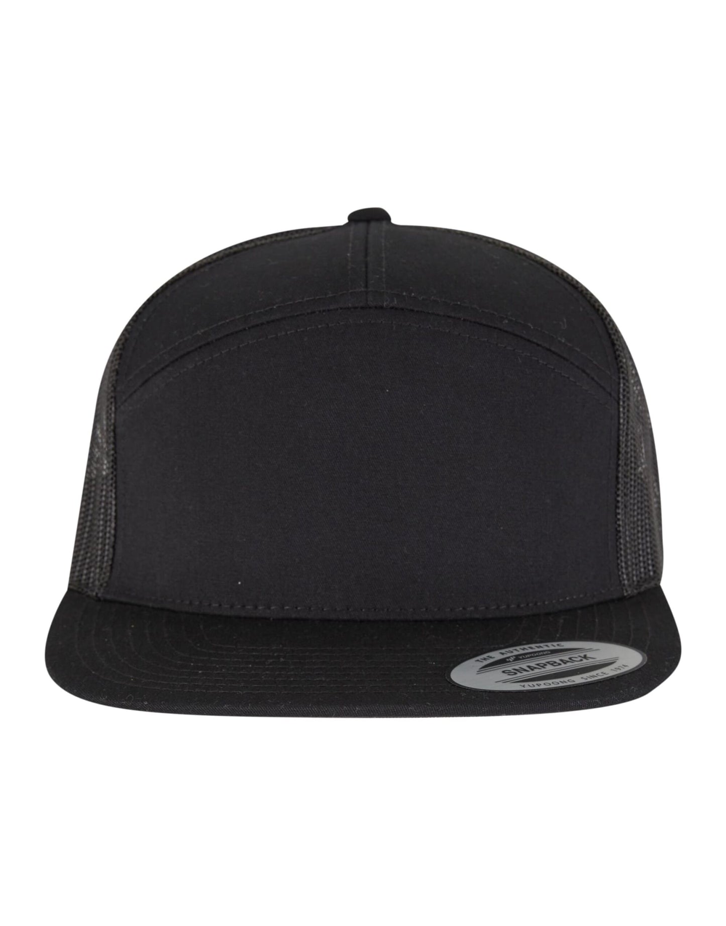 7 Panel Classic Trucker Cap - Black/Black