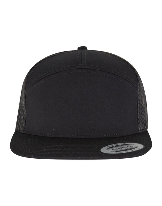 7 Panel Classic Trucker Cap - Black/Black