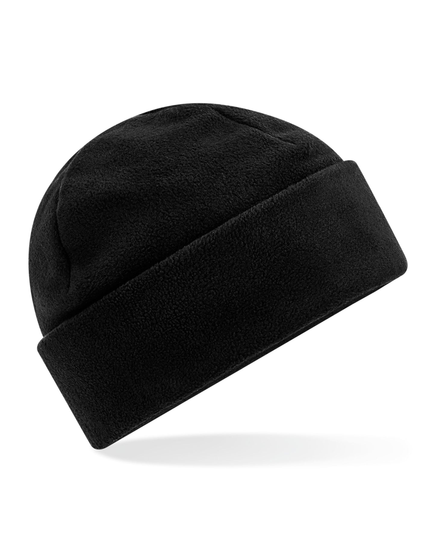 Recycled Fleece Cuffed Beanie - Black