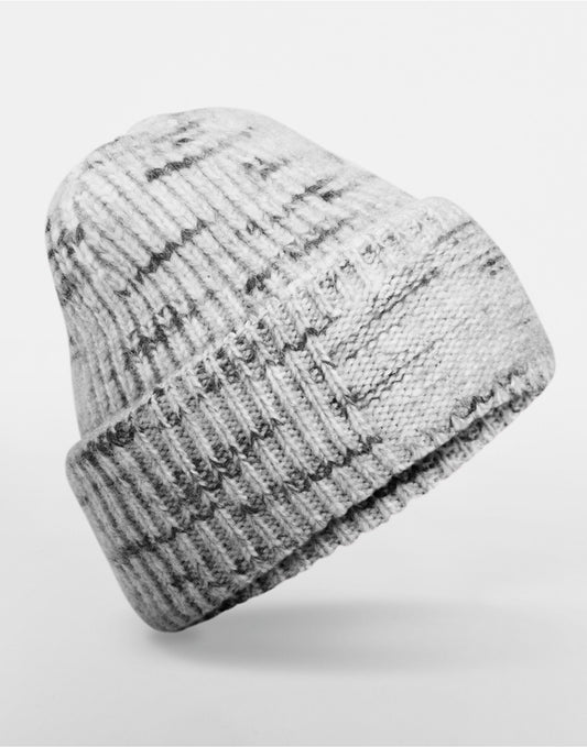 Chunky Knitted Patch Beanie - Cloudy Haze