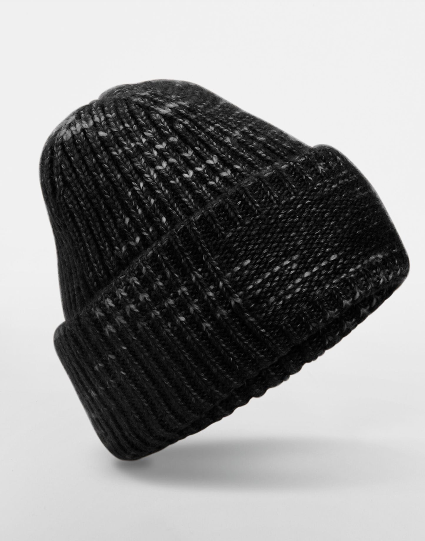 Chunky Knitted Patch Beanie - Midnight Haze