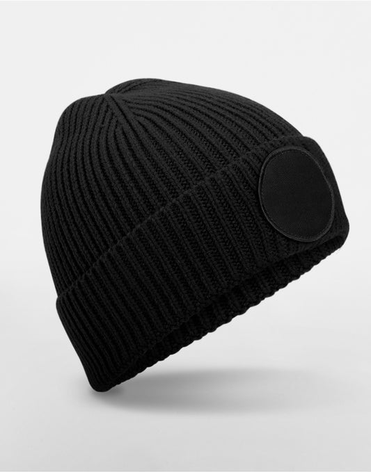 Circular Fashion Patch Beanie - Black
