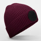 Circular Fashion Patch Beanie - Burgundy/Black
