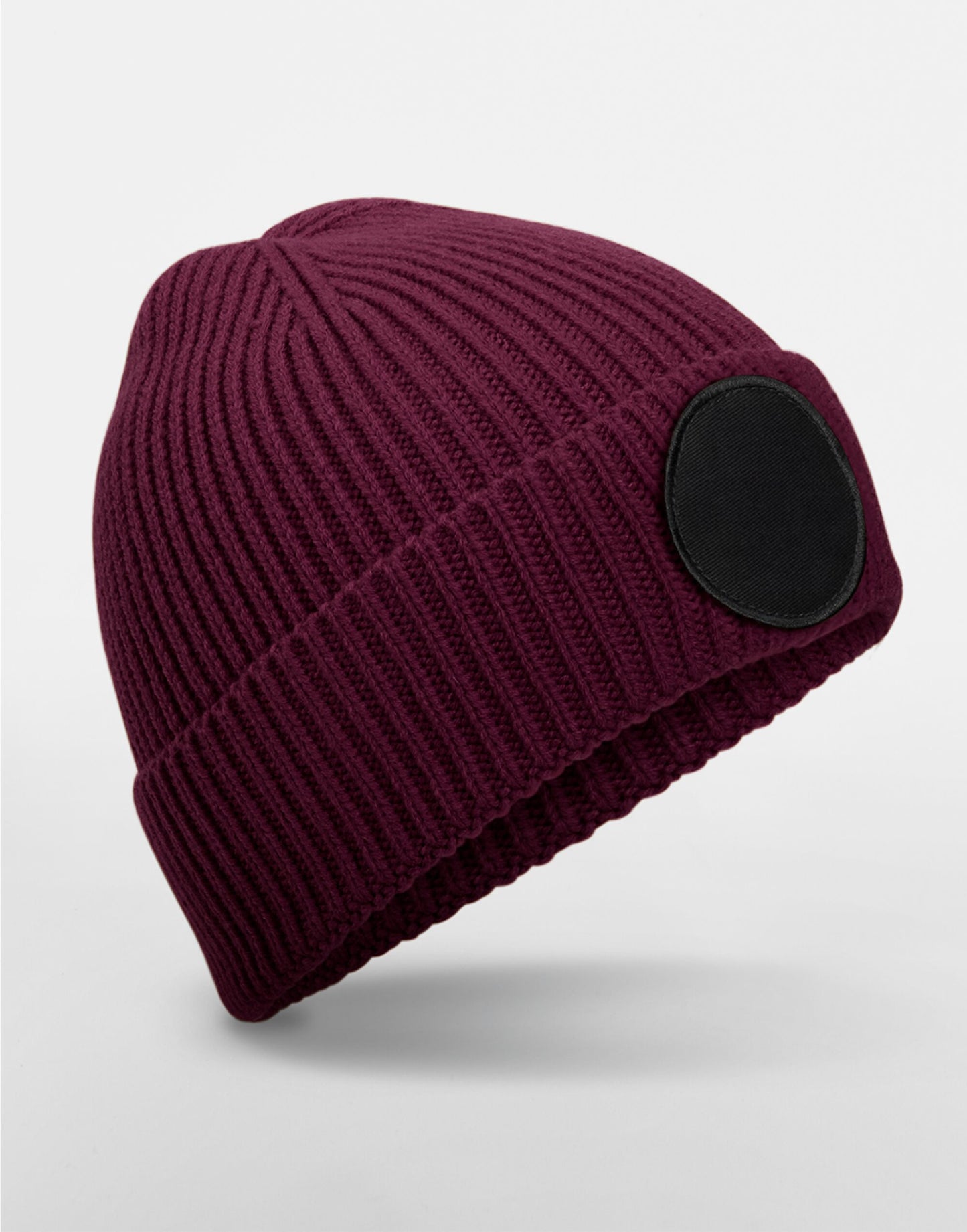 Circular Fashion Patch Beanie - Burgundy/Black