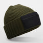 Zip Patch Beanie - Military Green/ Black