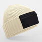 Zip Patch Beanie - Sand/Black