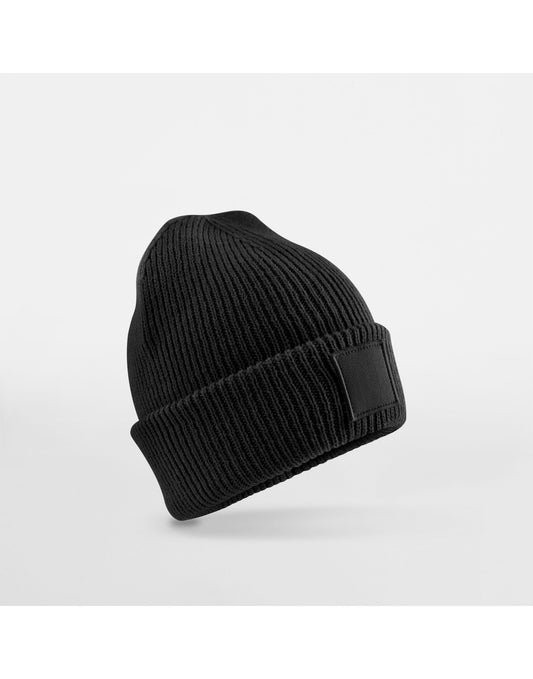 Kids Cuff Tonal Patch Beanie - Black