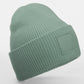 Deep Cuffed Tonal Patch Beanie - Dusty Green