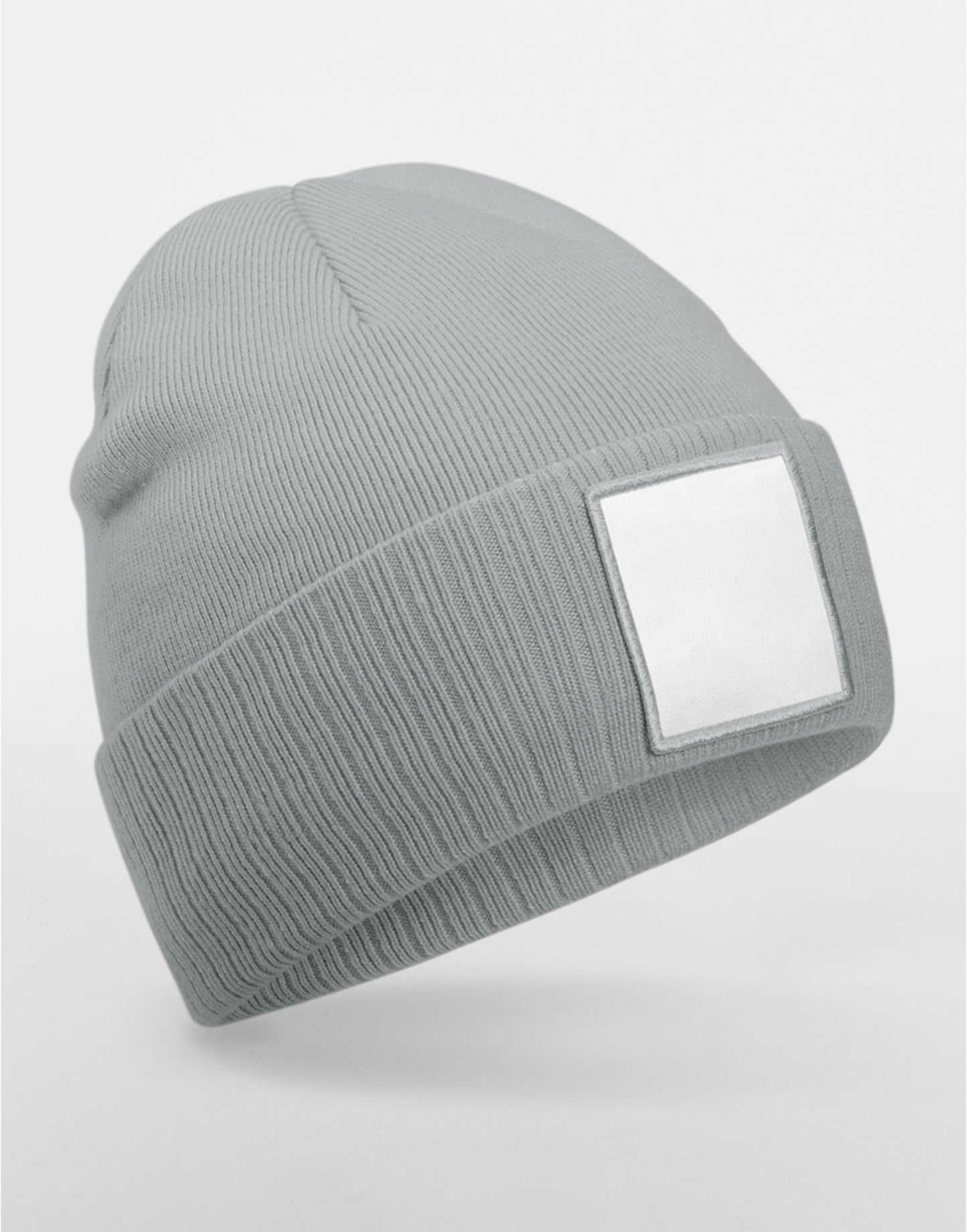 Appliqué Patch Beanie - Ash/White