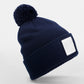 Appliqué Patch Pom Beanie - Oxford Navy/White