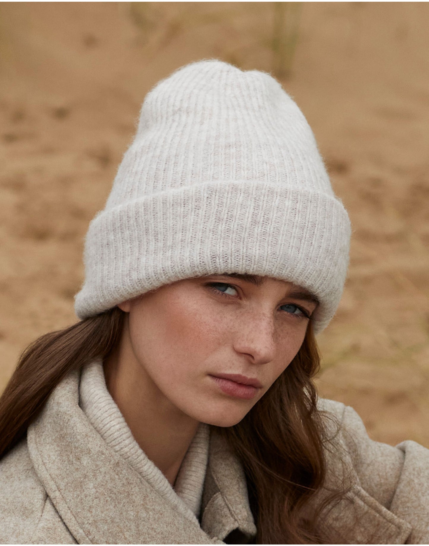 Cosy Ribbed Beanie - Grey Marl