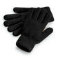 Cosy Ribbed Cuff Gloves - Black Marl