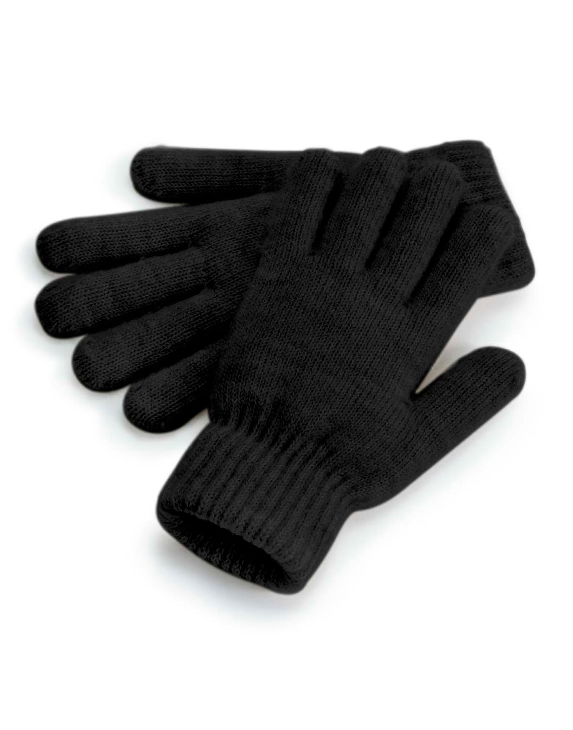 Cosy Ribbed Cuff Gloves - Black Marl