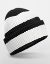 Colour Block Beanie - Black/Soft White
