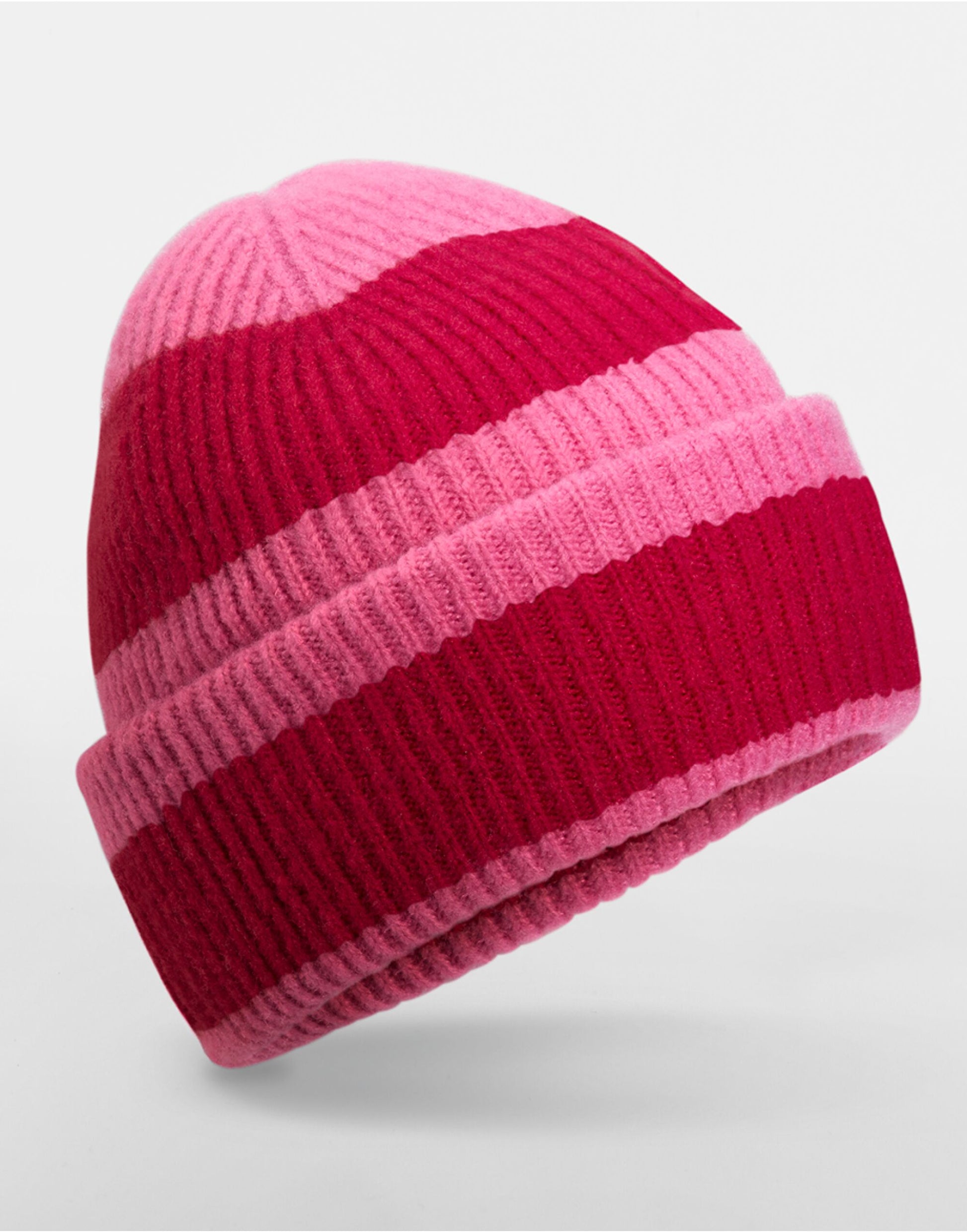 Colour Block Beanie - True Pink/Classic Red