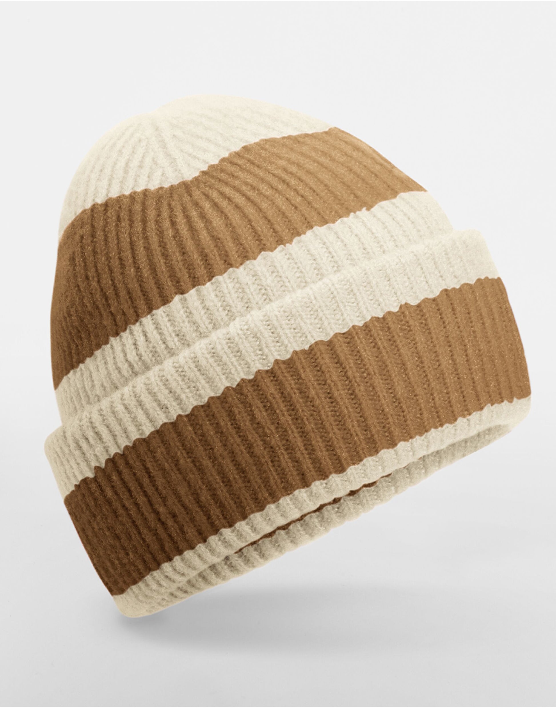 Colour Block Beanie - Vanilla/Biscuit