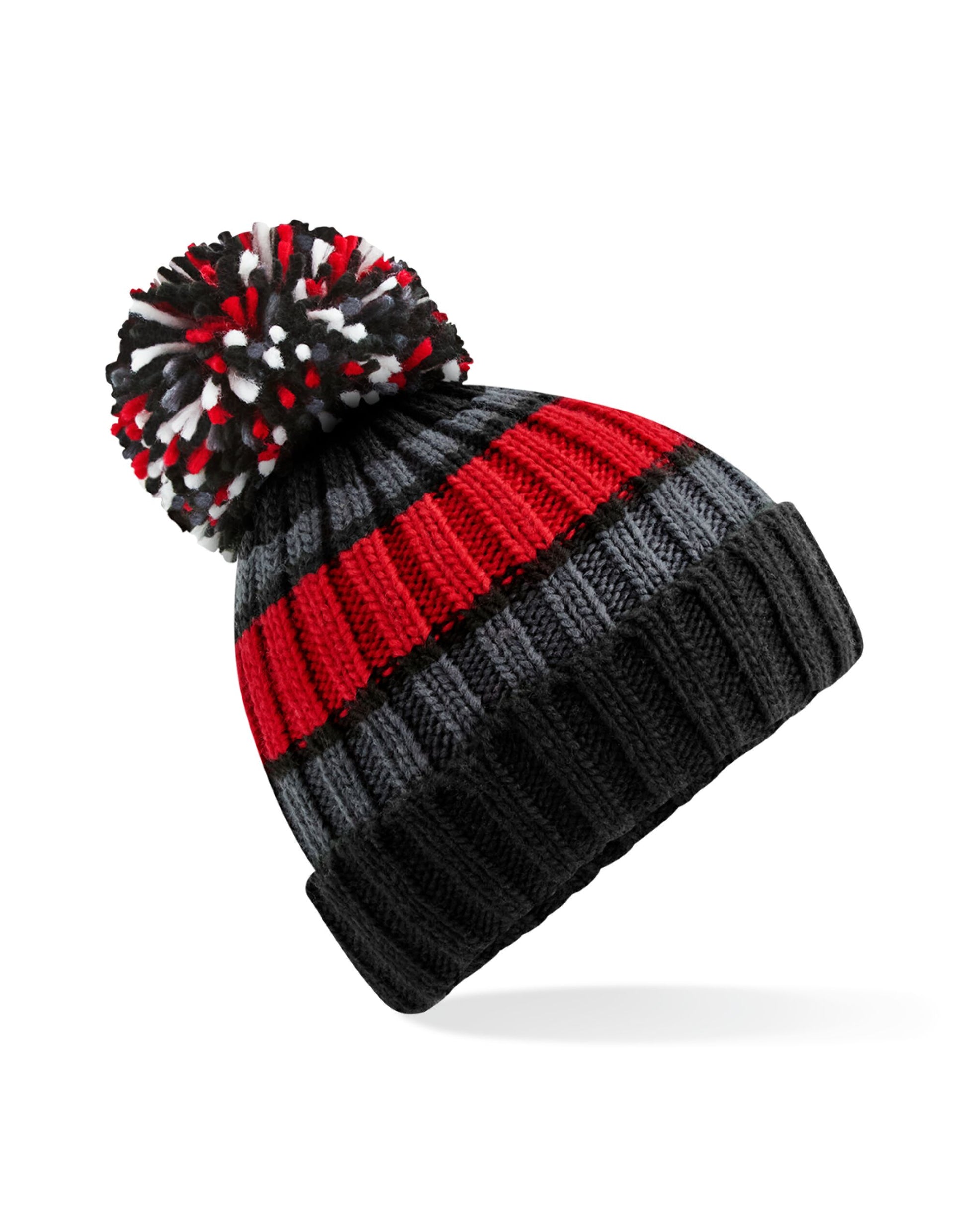 Hygge Striped Beanie - Black Cherry