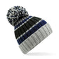 Hygge Striped Beanie - Blue Steel