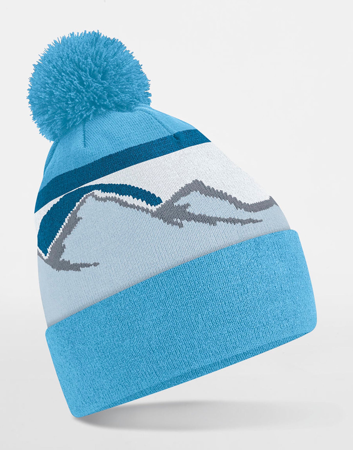Mountain Peaks Pom Pom Beanie - Glacier Peaks