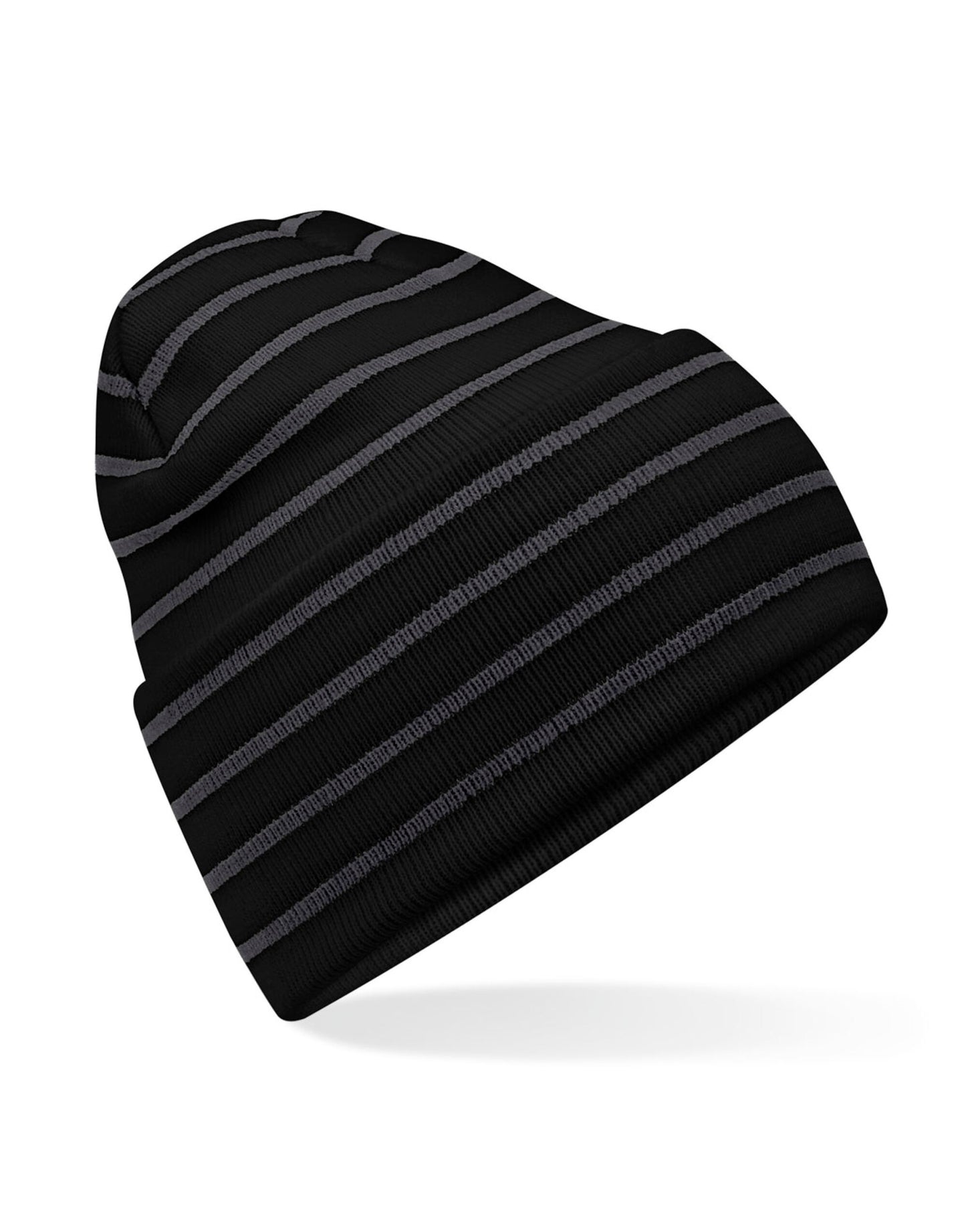 Original Deep Cuffed Striped Beanie - Black/Graphite