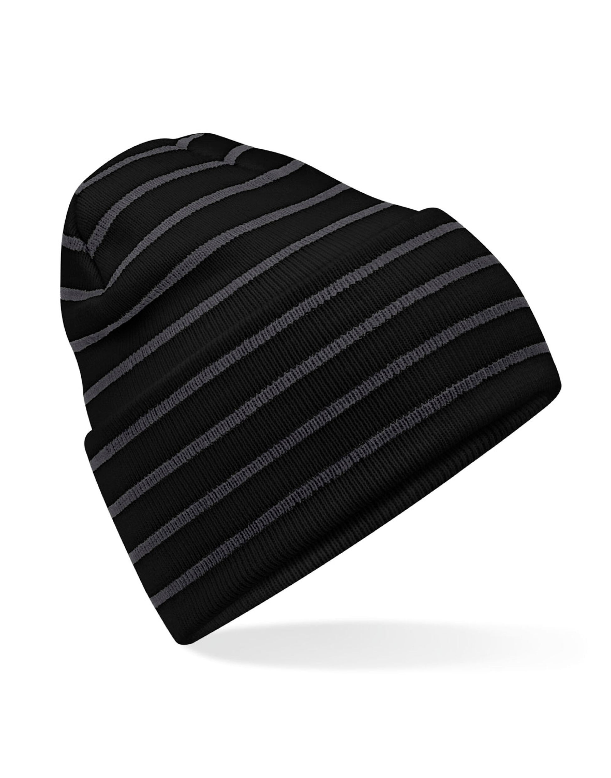 Original Deep Cuffed Striped Beanie - Black/Graphite