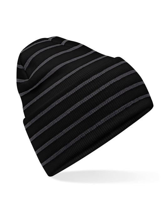 Original Deep Cuffed Striped Beanie - Black/Graphite