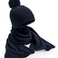 Knitted Scarf & Beanie Gift Set - Navy Fleck