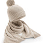 Knitted Scarf & Beanie Gift Set - Oatmeal Fleck