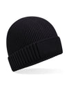 Organic Cotton Patch Beanie - Black
