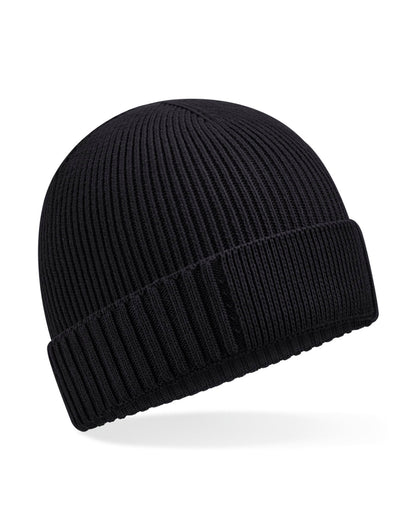 Organic Cotton Patch Beanie - Black