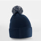 Kids Snowstar Patch Beanie - French Navy/Light Grey