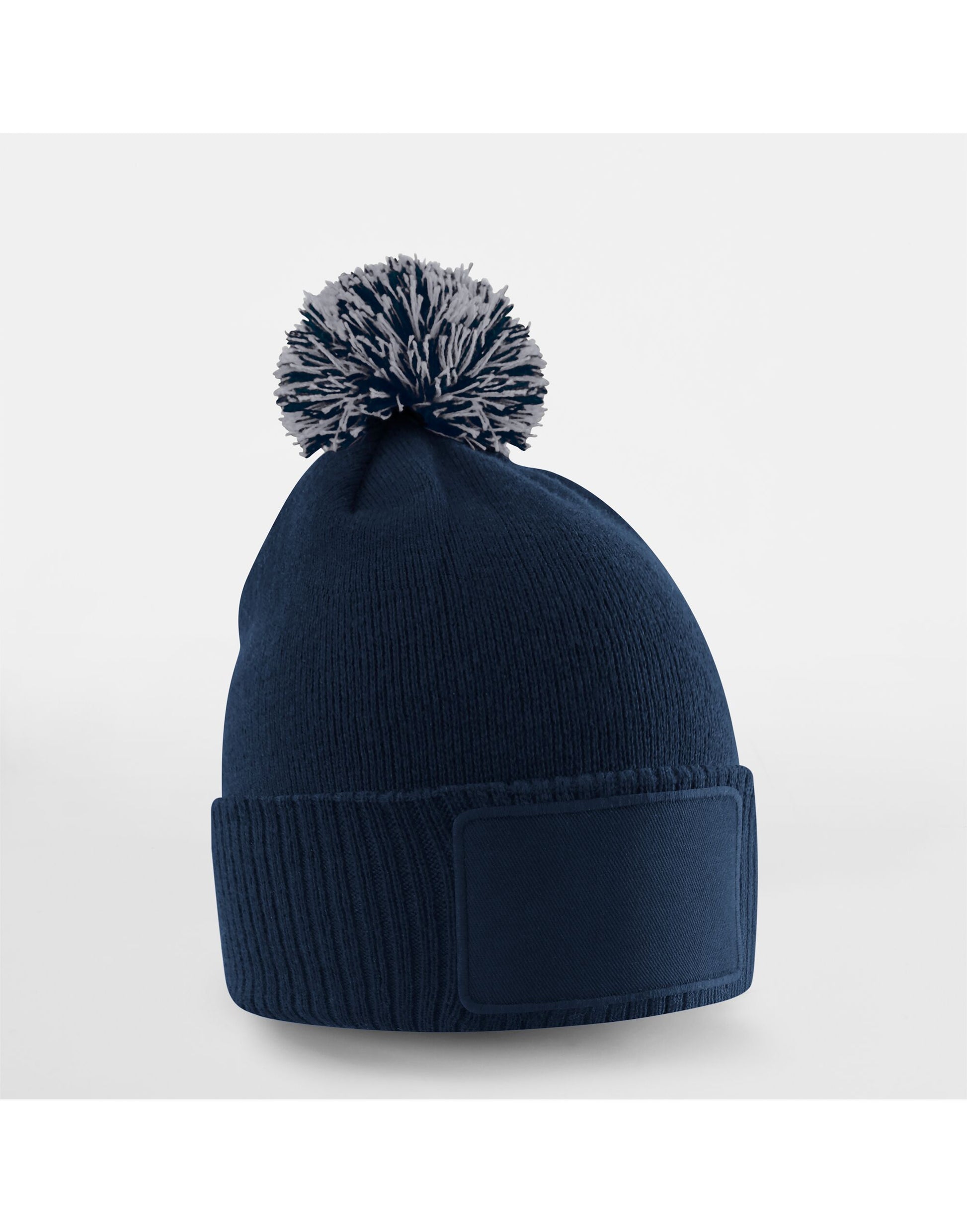 Kids Snowstar Patch Beanie - French Navy/Light Grey