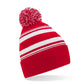 Striped Fan Beanie - Classic Red/White