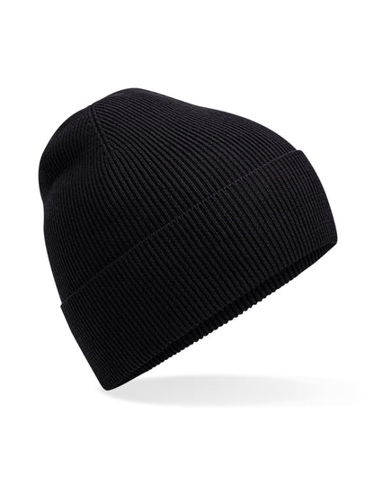 Organic Cotton Fine Knit Beanie - Black
