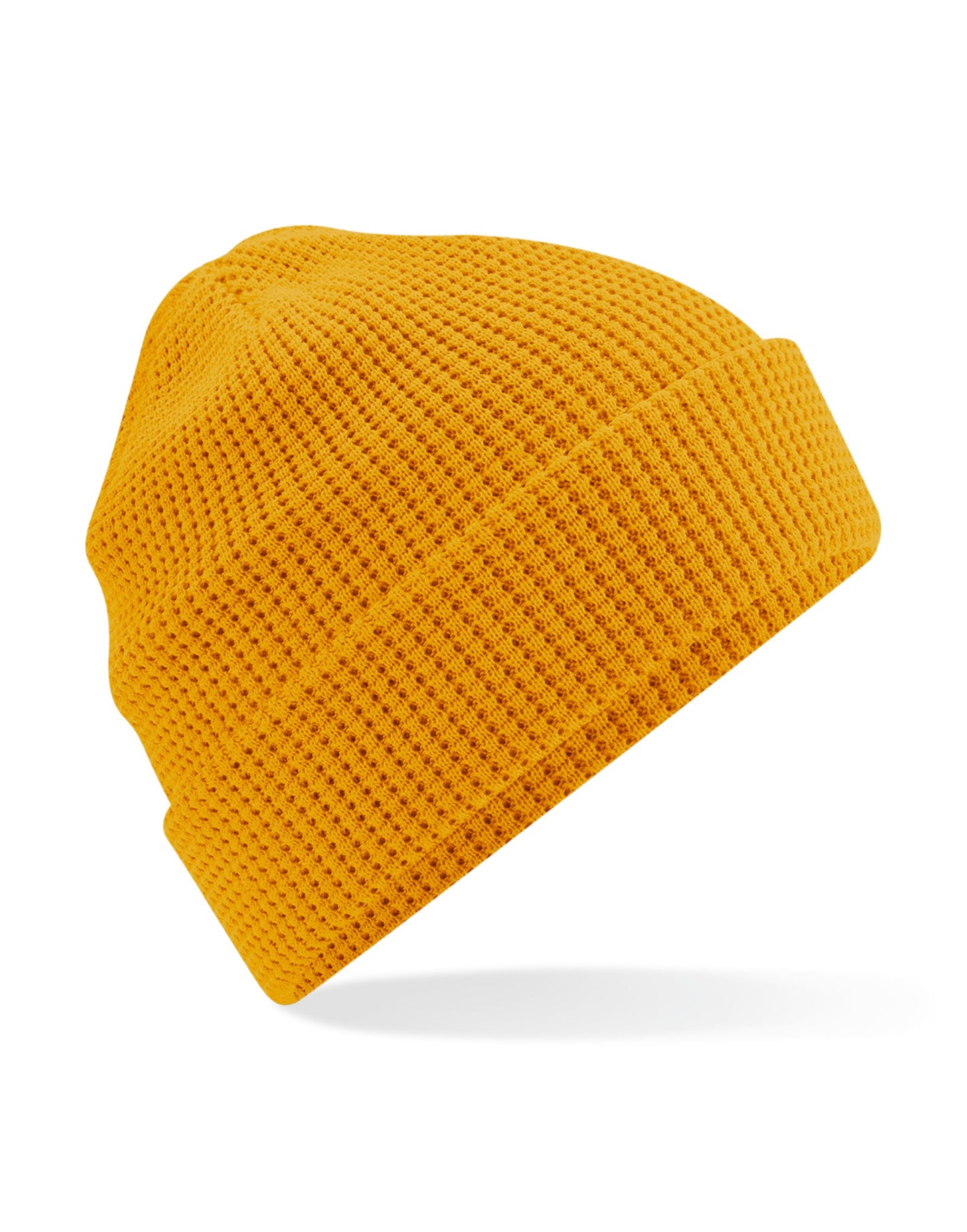 Organic Cotton Waffle Beanie - Mustard