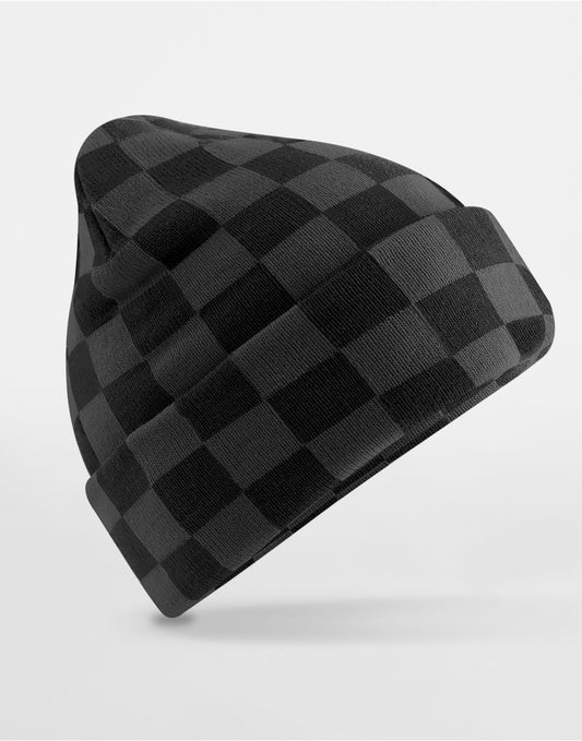 Checkerboard Beanie - Black/Charcoal