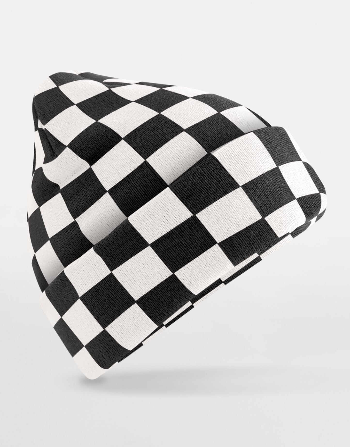 Checkerboard Beanie - Black/Soft White
