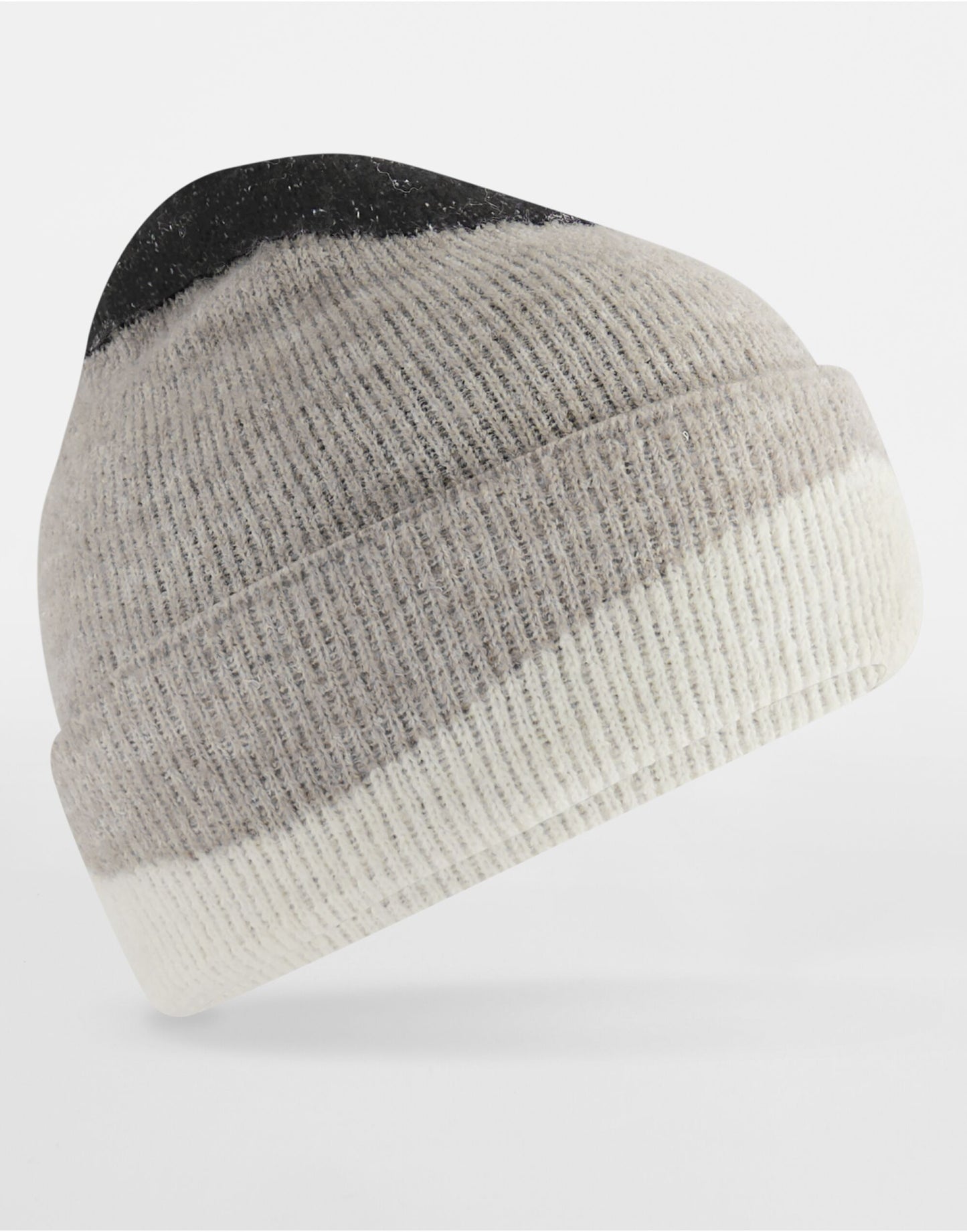 Soft Wave Beanie - Black/Light Grey/Soft White