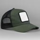 Appliqué Patch 5 Panel Trucker - Olive Green/Black