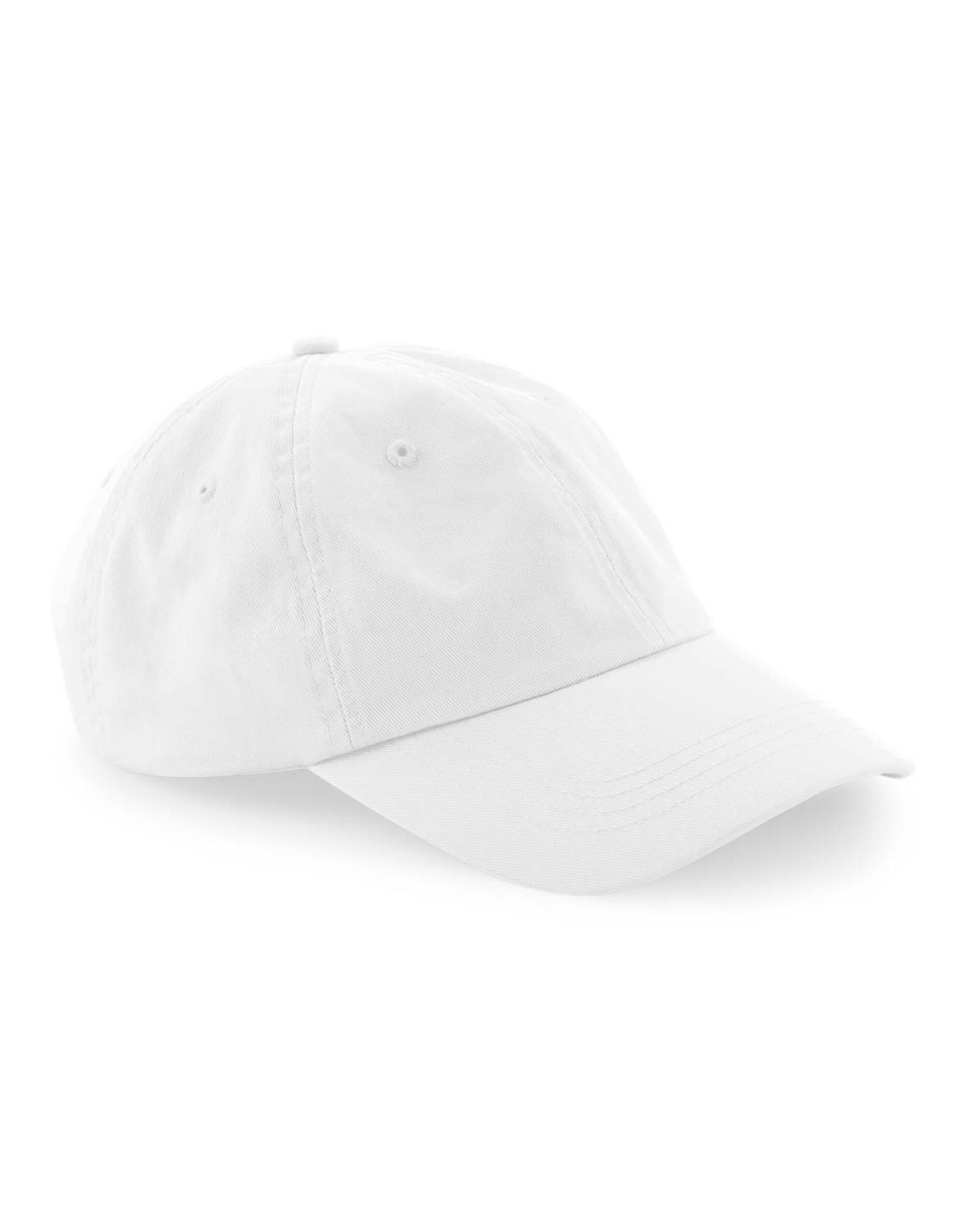 Organic Cotton 6 Panel Dad Cap - White