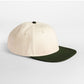 Contrast Flat Peak 6 Panel Cap - Natural/Dark Olive