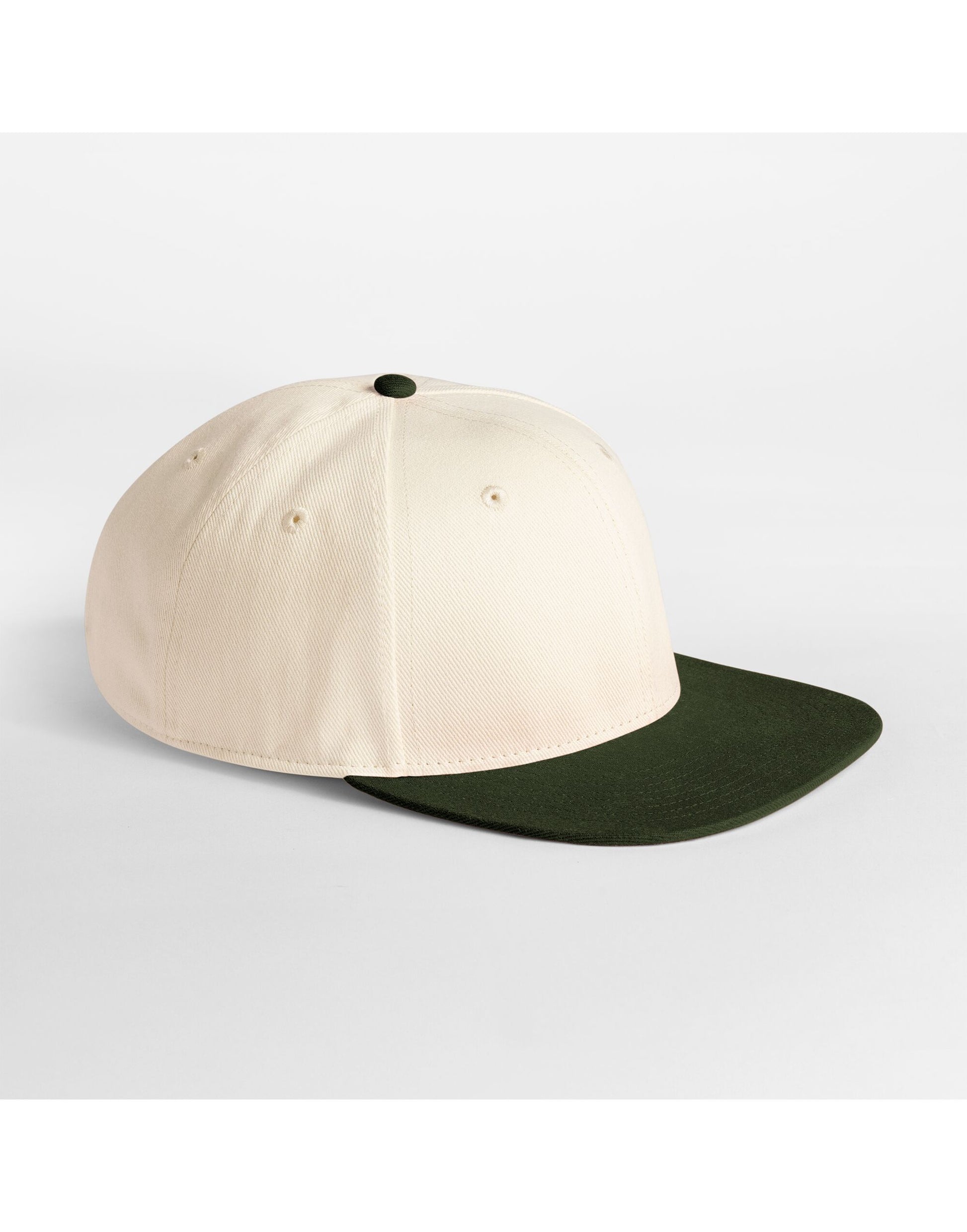 Contrast Flat Peak 6 Panel Cap - Natural/Dark Olive