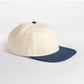 Contrast Flat Peak 6 Panel Cap - Natural/Navy