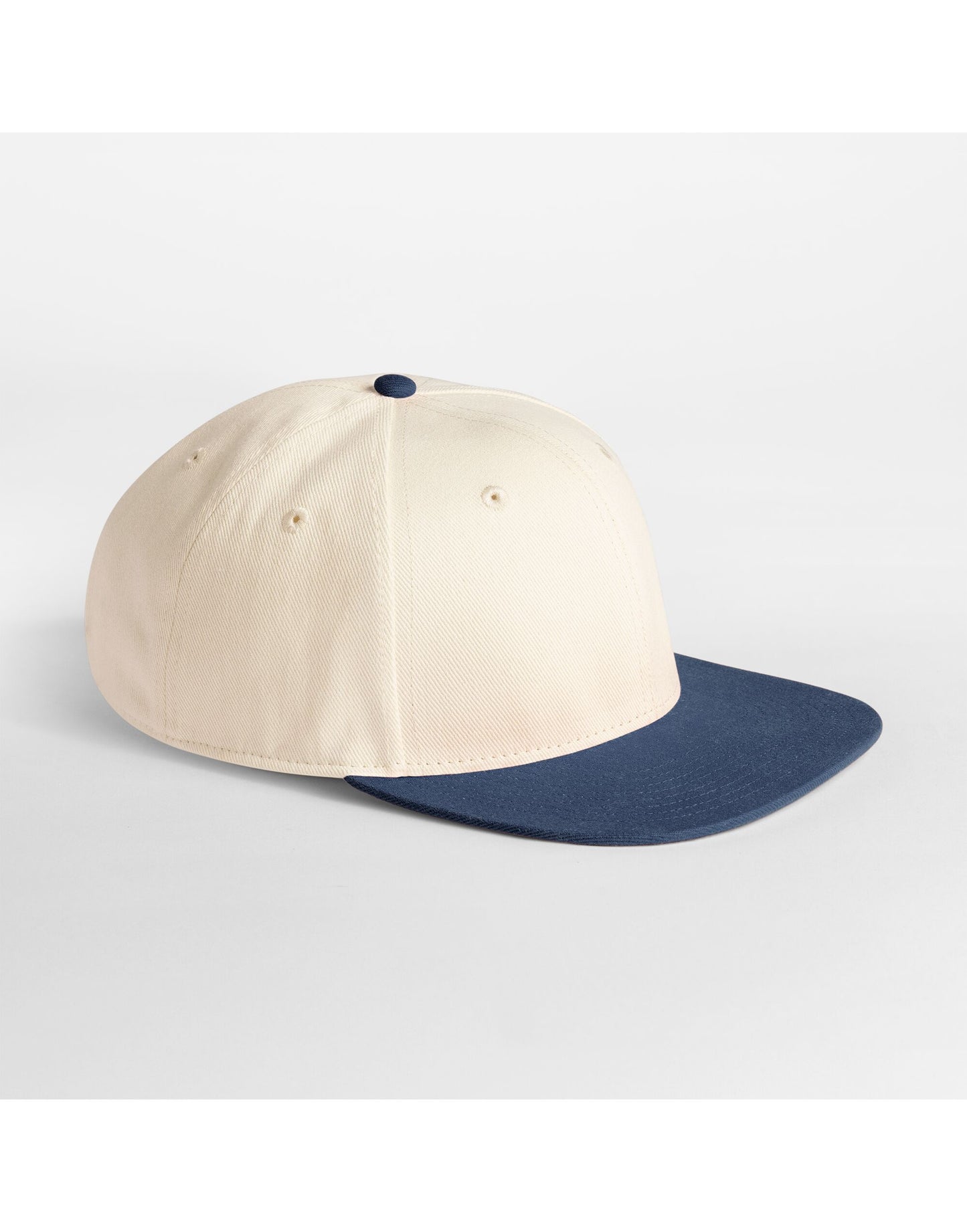 Contrast Flat Peak 6 Panel Cap - Natural/Navy