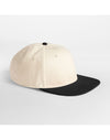 Contrast Flat Peak 6 Panel Cap - Natural/Black