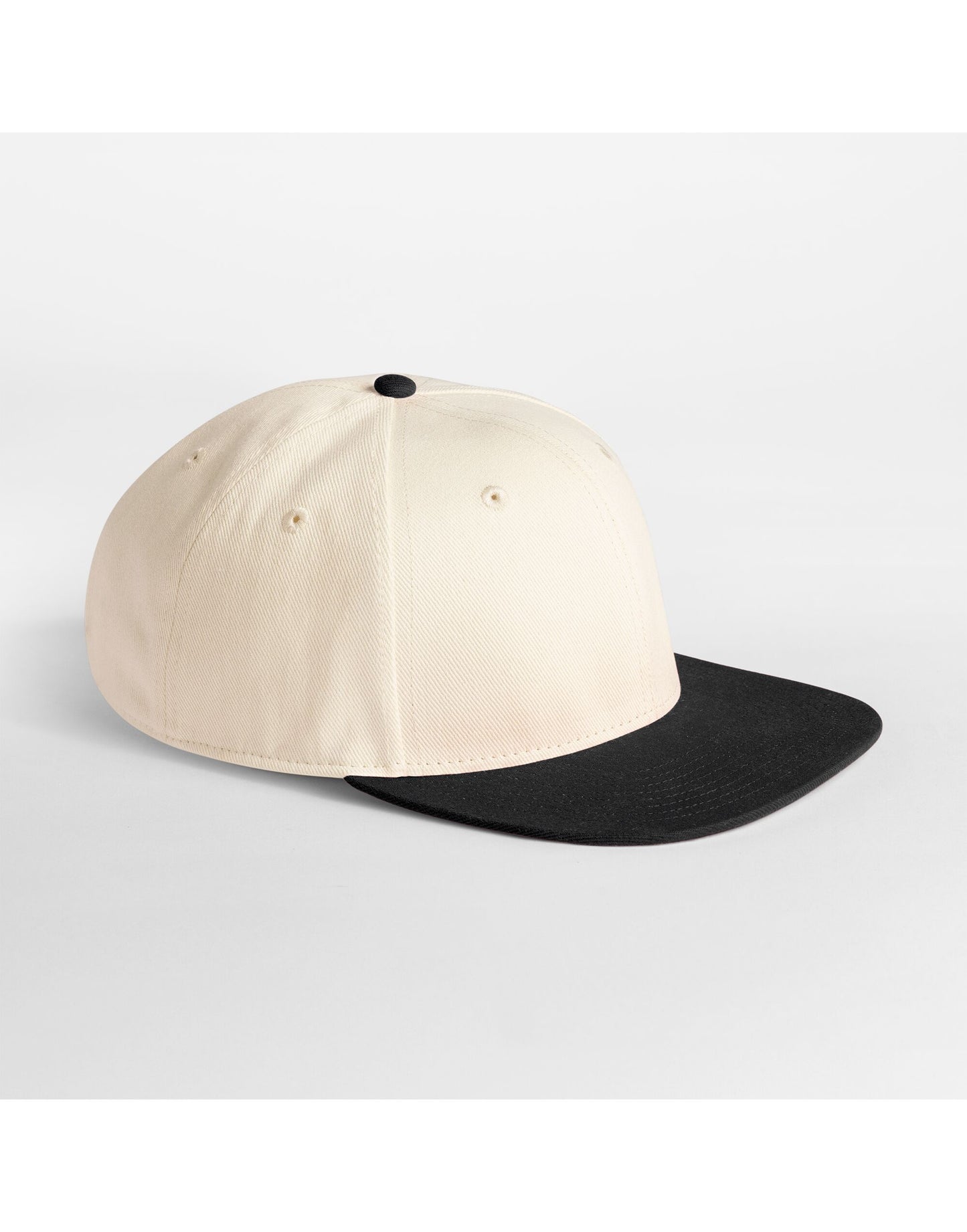Contrast Flat Peak 6 Panel Cap - Natural/Black