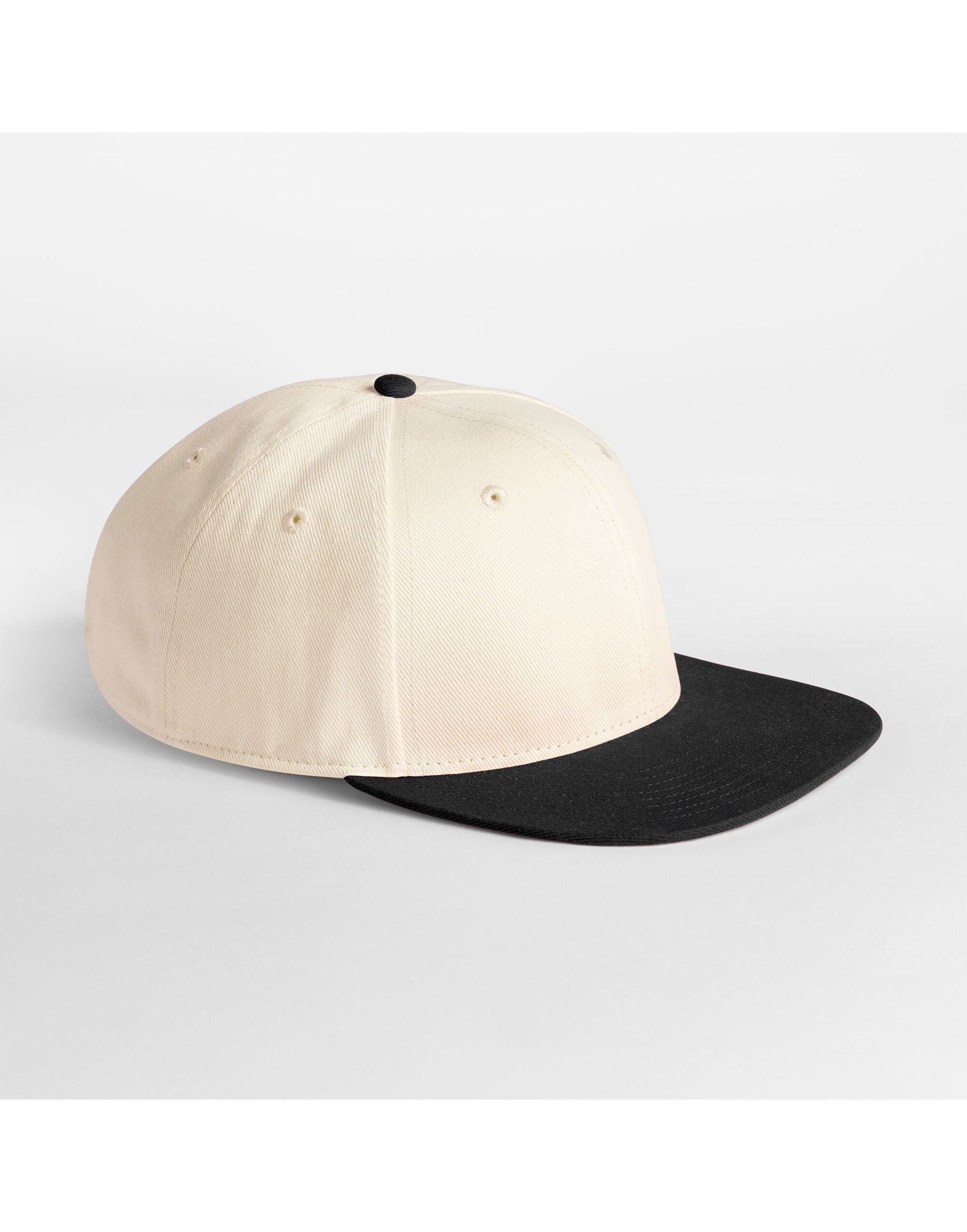 Contrast Flat Peak 6 Panel Cap - Natural/Black